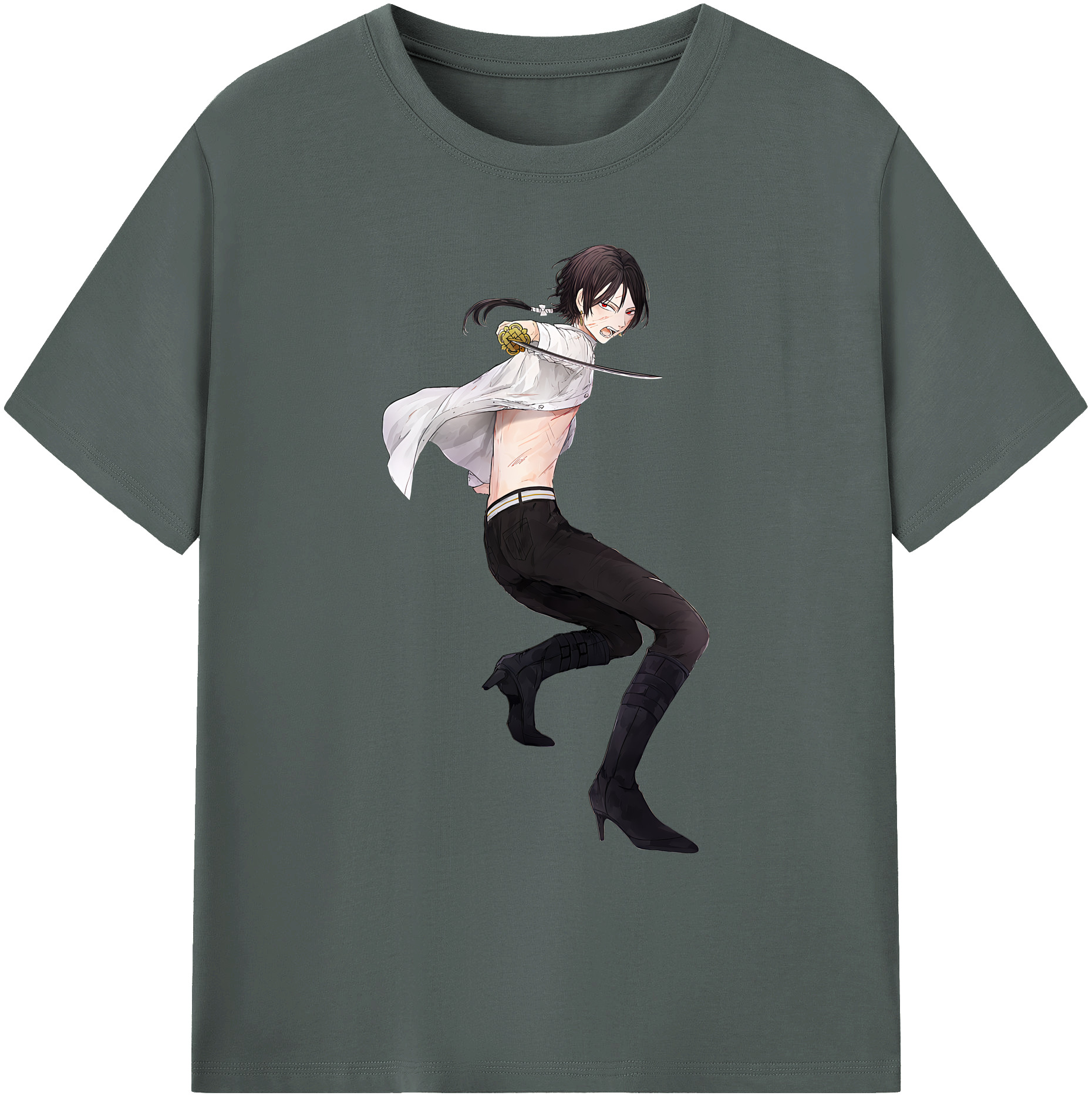 （画像用） 刀剣乱舞 Touken Ranbu 綿100％ メンズ半袖Tシャツ｜肌触りやわらか＆通気性